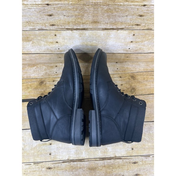 Men's Perry Ellis Black Ankle Boots Size 12 Lace Up Buckle Accent Casual - Picture 8 of 9